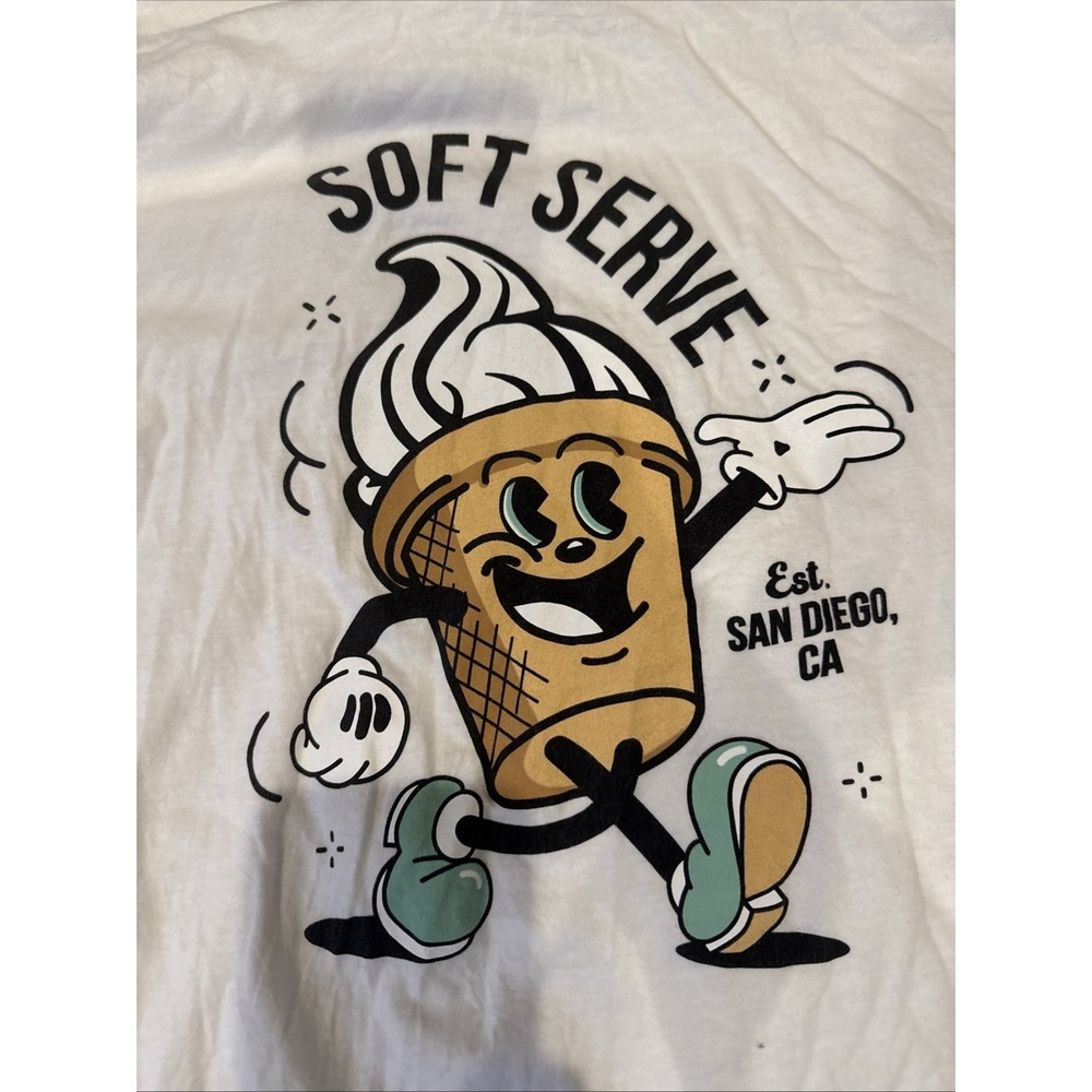 Soft Serve Clothing San Diego T-shirt Men's Large White Organic